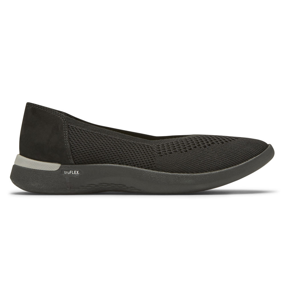 Rockport Flats Sko Dame Svart - Truflex Fly Strikke Ballet - MVZY62853